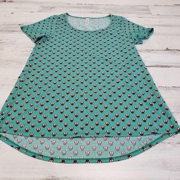 Lularoe Disney Womens Minnie Mouse Heads Top Size Medium - Picture 1 of 5